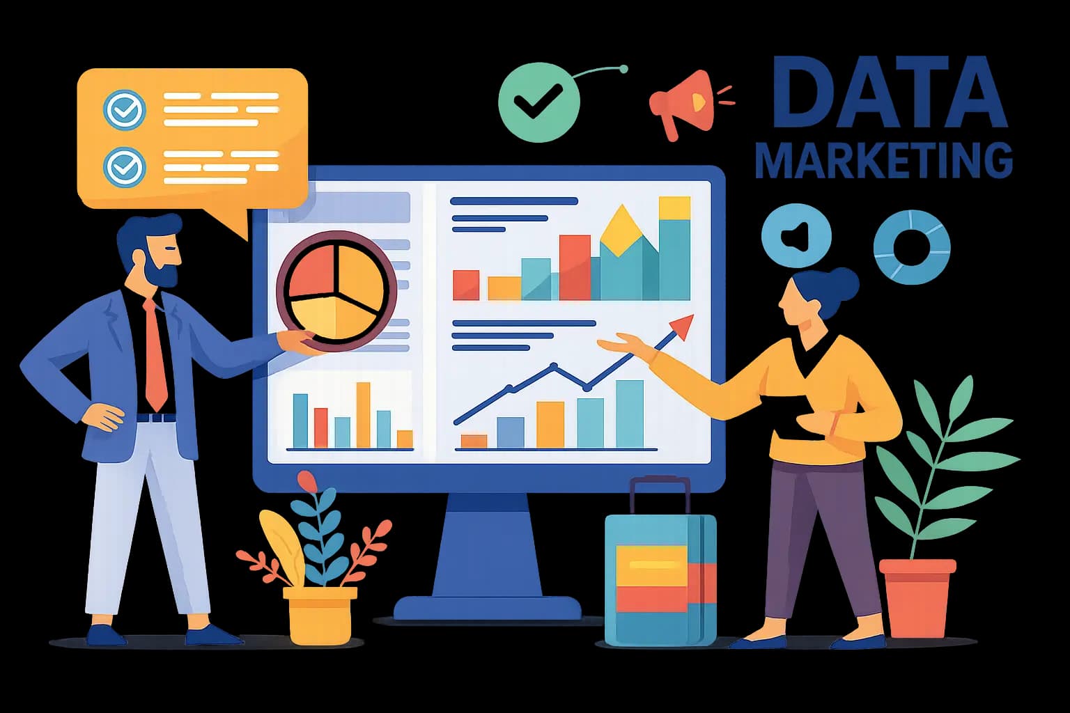 Illustration du data marketing et de l'analyse de données marketing