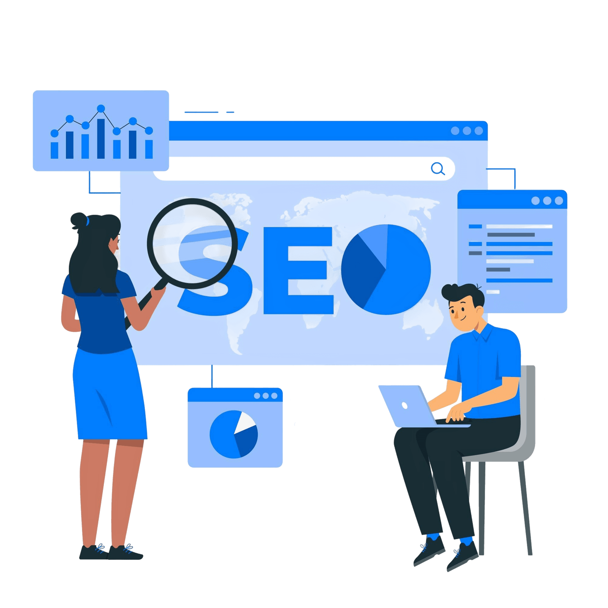 Illustration SEO 2024, optimisation du référencement naturel